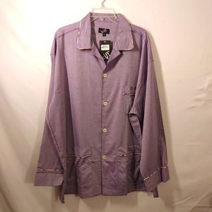 Kiff Brand - European Purple Button Up Men's Pajama Top Size XXL New With Tags.